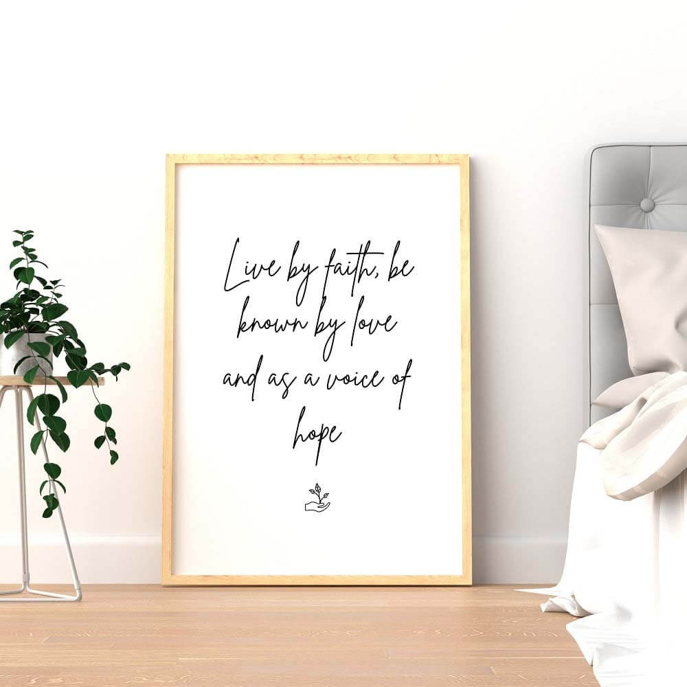 Live by faith quote poster 