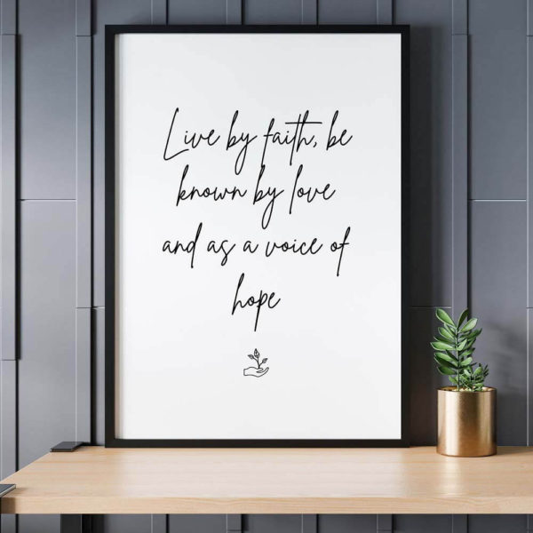 Live by faith quote poster